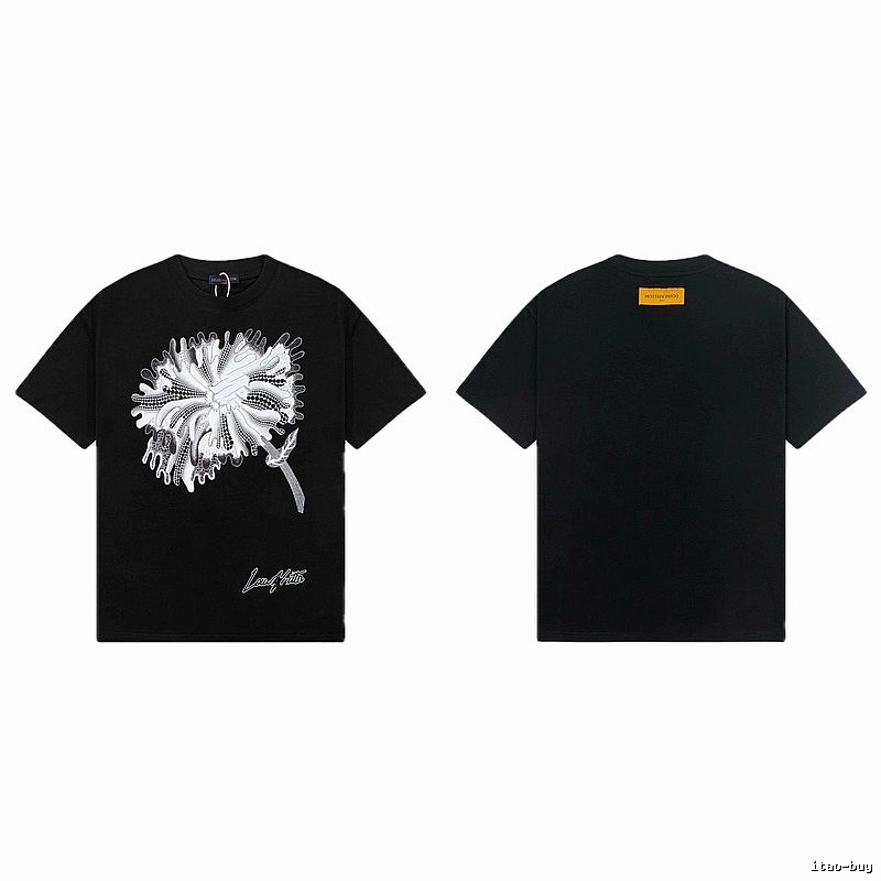 Louis Vuitton Dandelion Print Trendy Black T-Shirt
