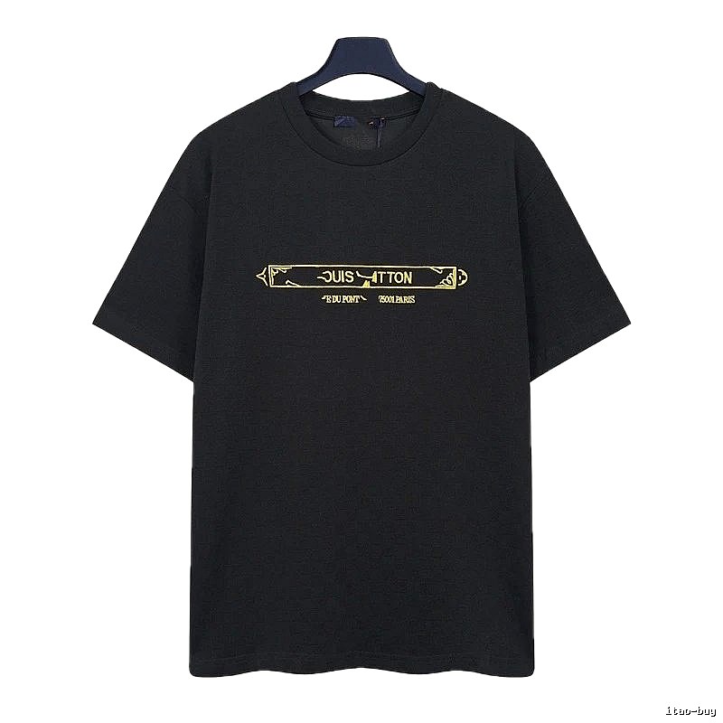 Louis Vuitton Embroidered Trendy-style Black T-Shirt