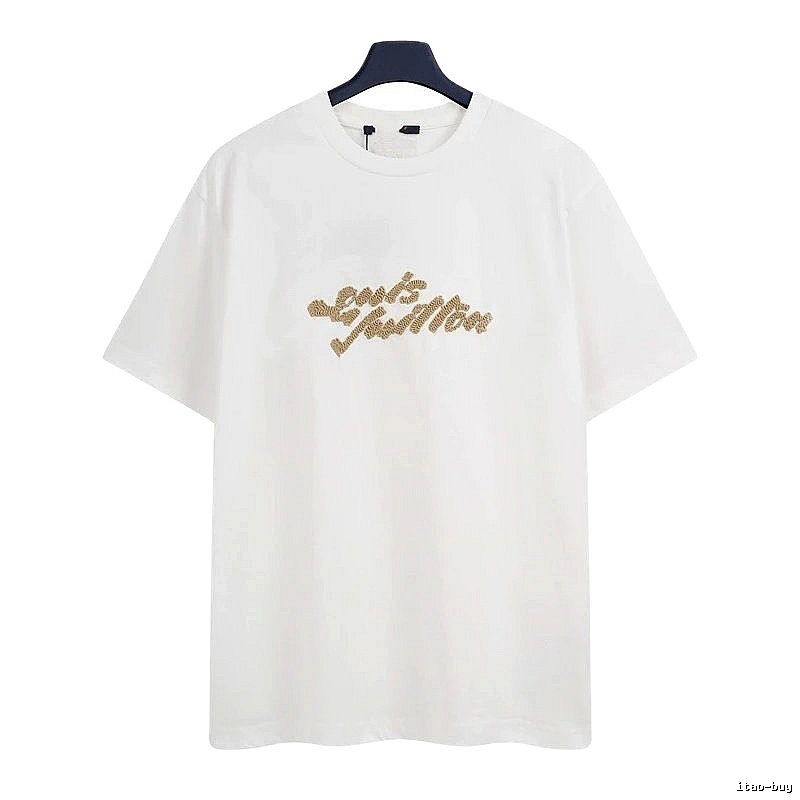 Louis Vuitton Flocked Casual Style White Short-Sleeve T-Shirt