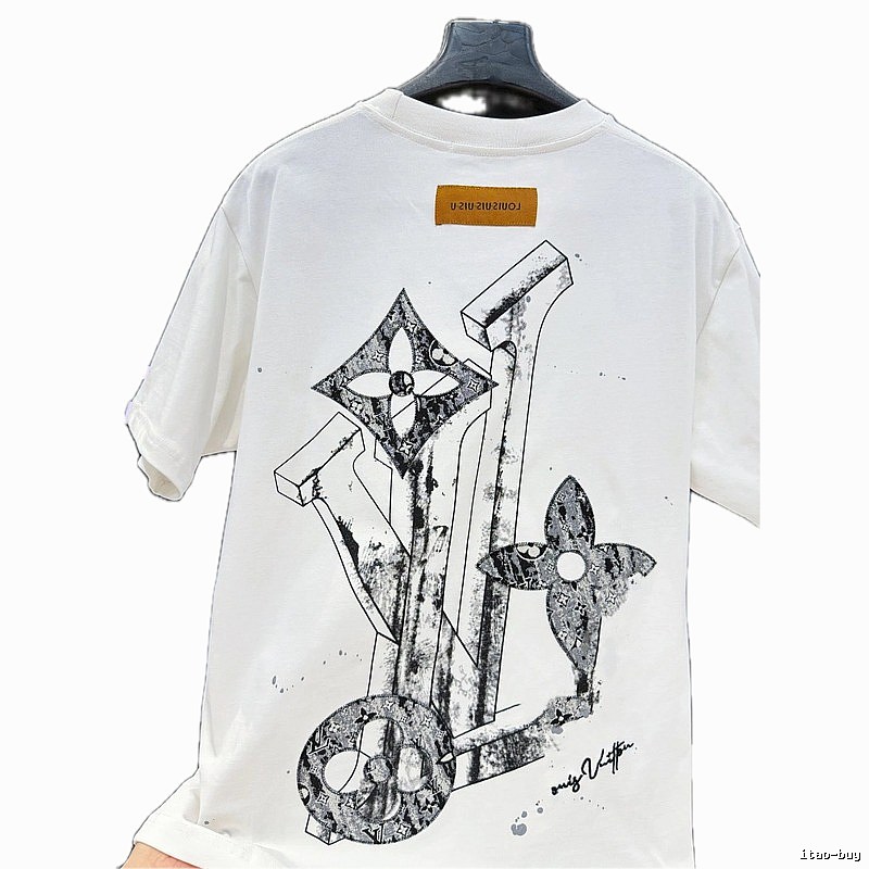 Louis Vuitton Monogram Graffiti Trendy Style White T-Shirt