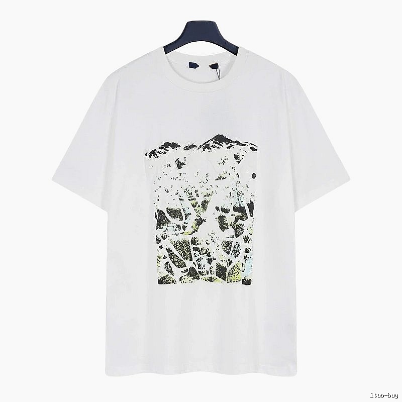 Louis Vuitton Monogram Landscape Casual Style White T-Shirt