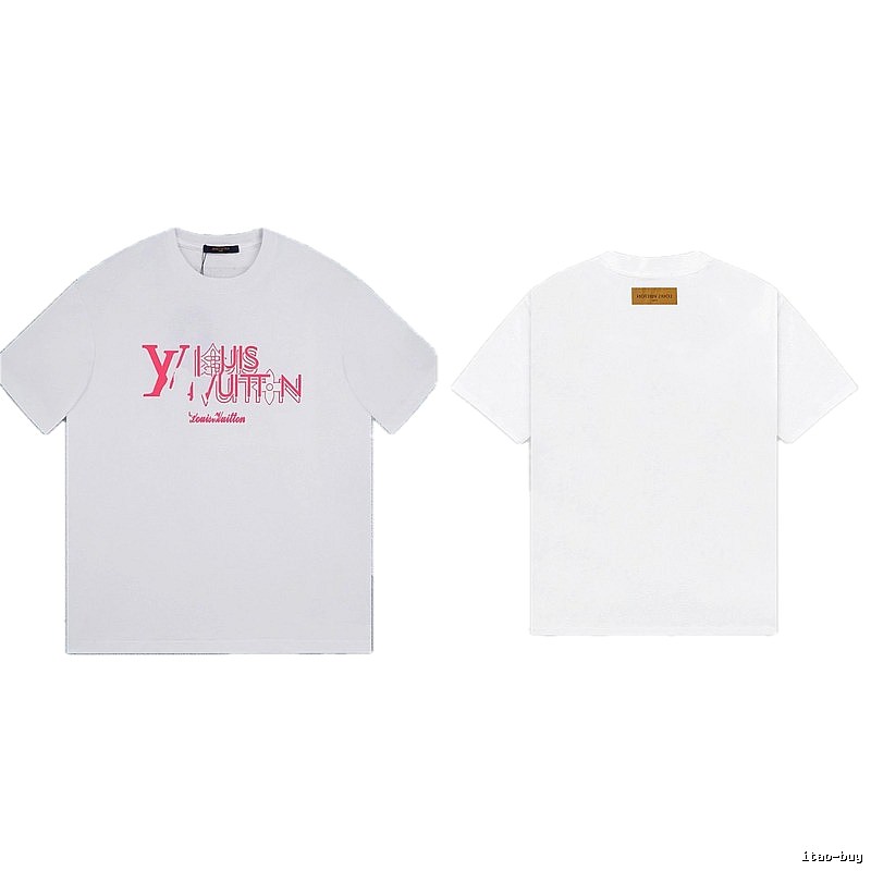 Louis Vuitton Trendy Misaligned Print White T-shirt