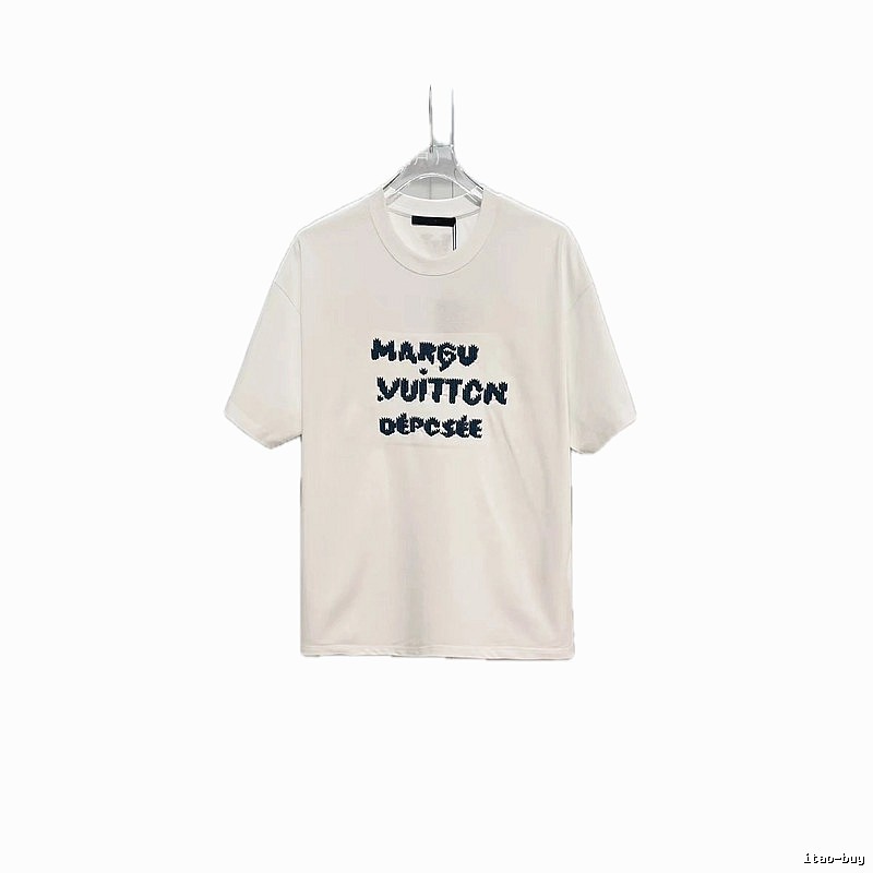 Louis Vuitton Trendy Style Embroidered White T-Shirt