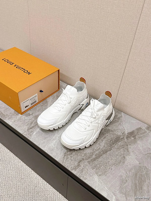 Louis Vuitton White Runner Sneaker with White Sporty Runner on for Daily Rotation