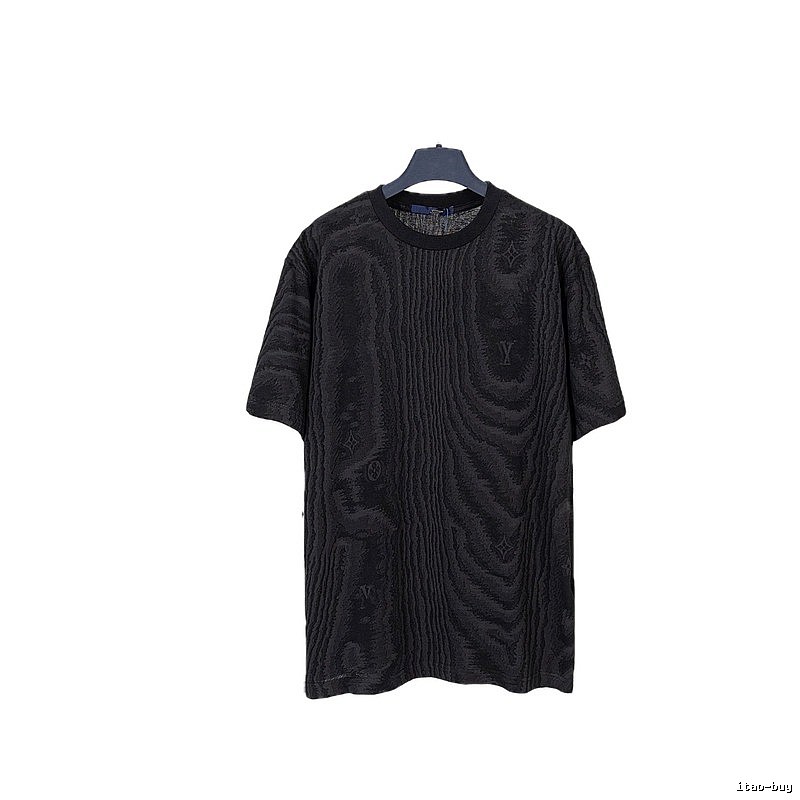 Louis Vuitton Wood-grain Jacquard Street-cool Black T-Shirt