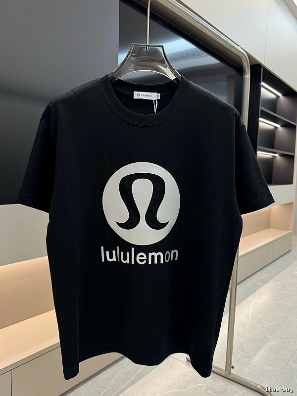 lululemon Printed Casual Sports Style Black T-Shirt