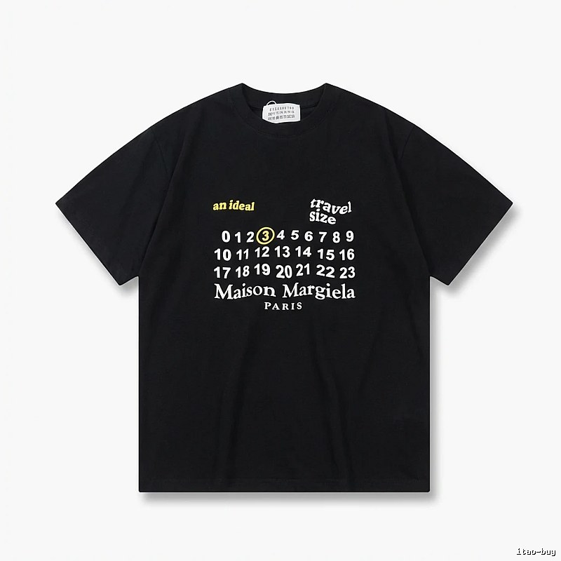 Maison Margiela digital print style black T-shirt
