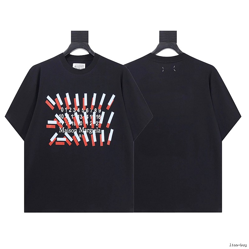 Maison Margiela Digital Printed Streetwear Black T-Shirt