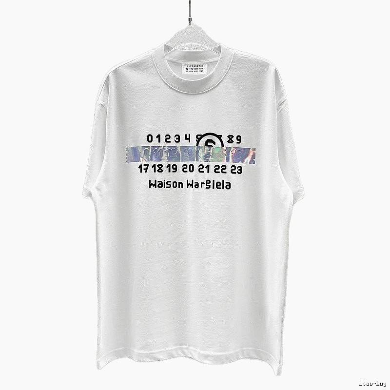 Maison Margiela Digital Trendy & Edgy Style White T-Shirt