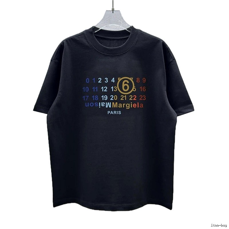 Maison Margiela MM6 Numeric Print Edgy Black Short-sleeve T-shirt