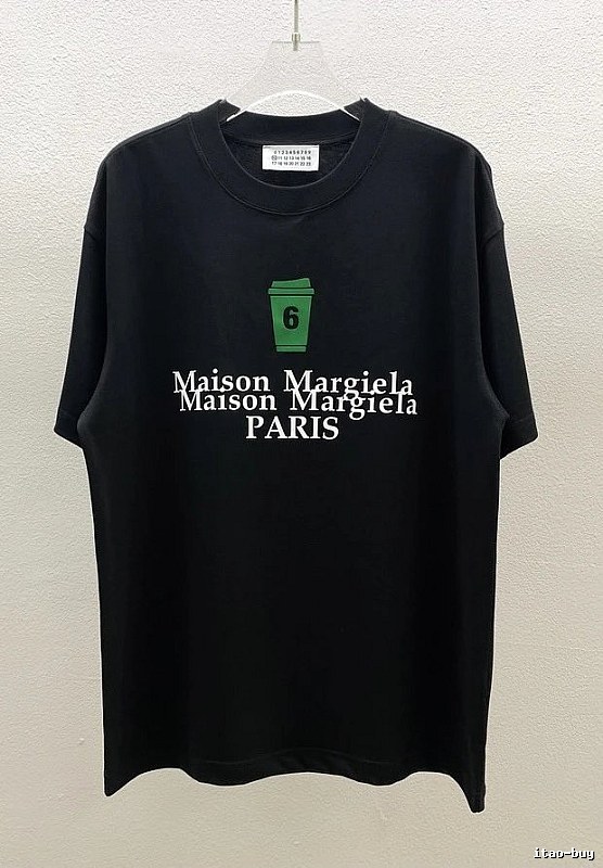 Maison Margiela No.6 Printed Street Style Black T-Shirt
