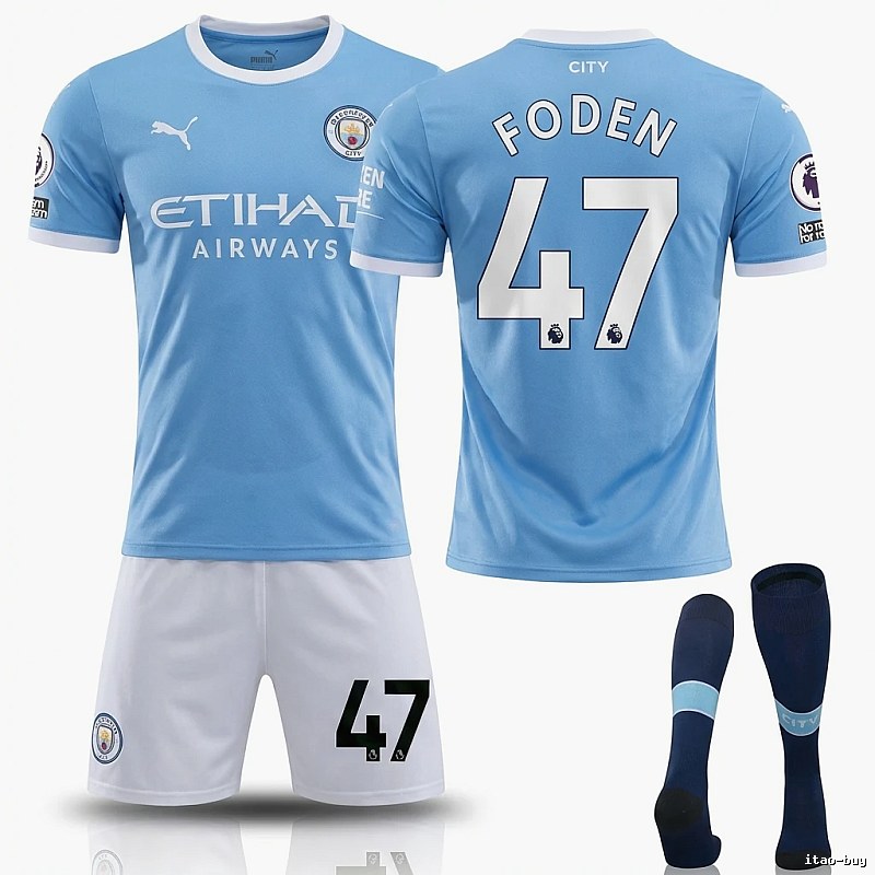 Manchester City Foden sporty blue jersey