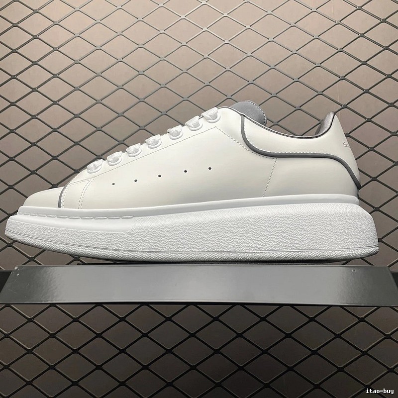 McQueen Oversized Sneakers in White and Black, Finished with Raised Sole Edge