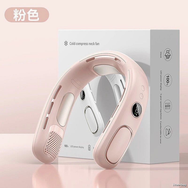 Misting Wearable Neck Fan For Neck Cooling Pink Cooling Version