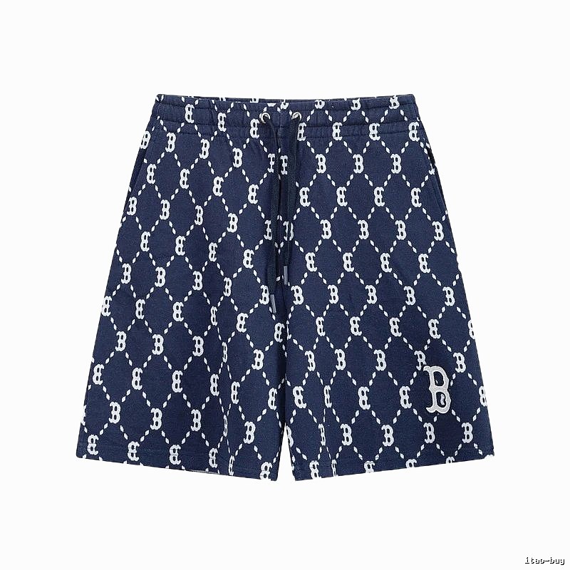 MLB full-print style navy blue shorts