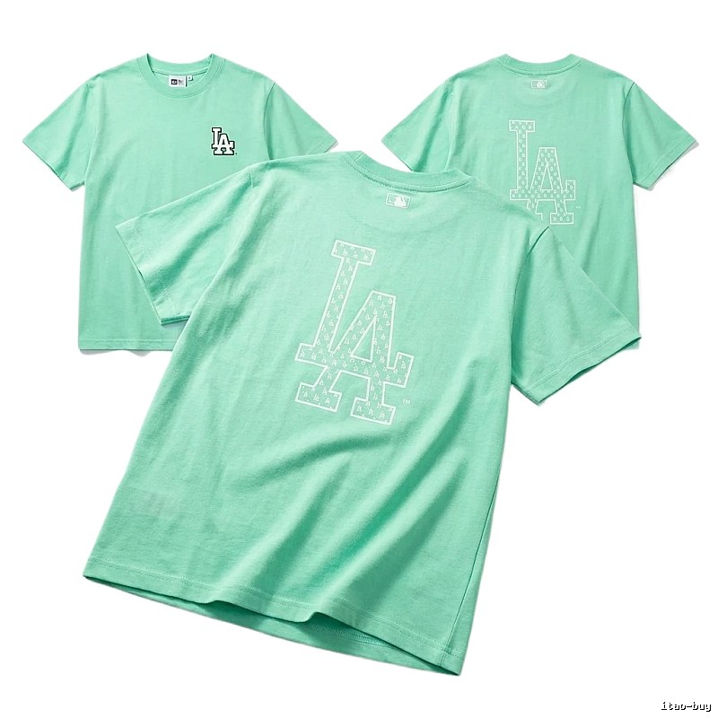 MLB LA series fresh style green T-shirt