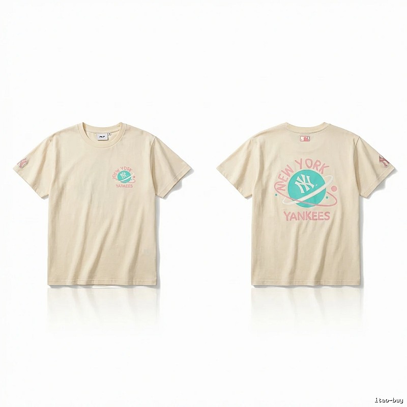 MLB New York Yankees trendy brand beige T-shirt