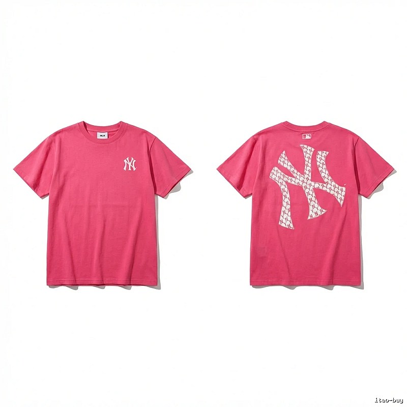 MLB Trendy Brand Print Style Rose Red T-shirt
