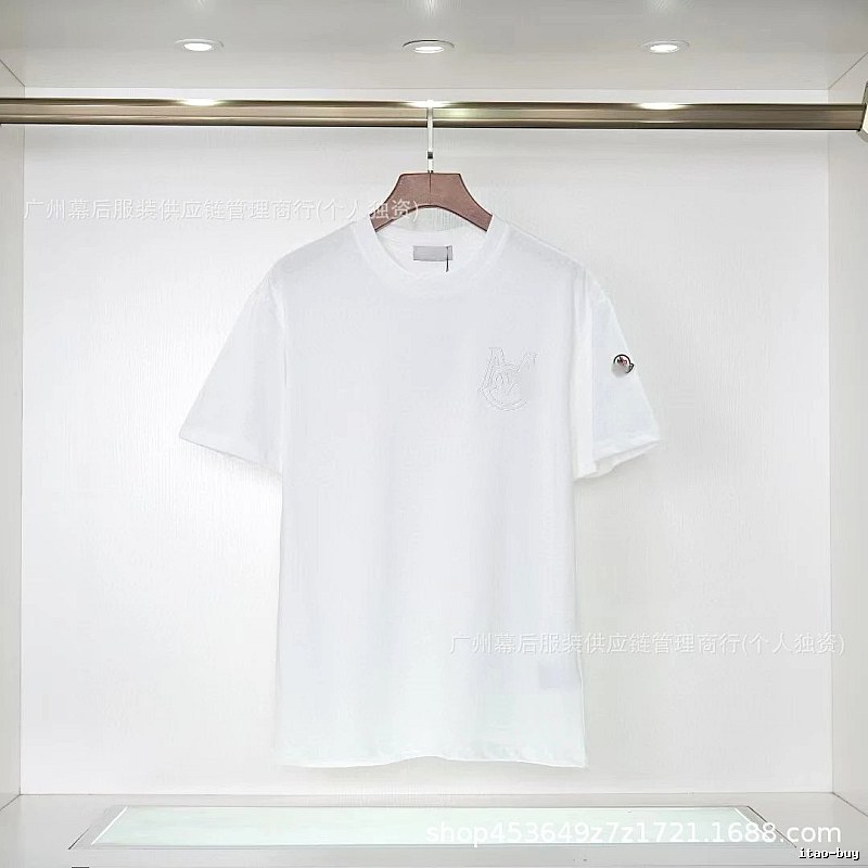 Moncler Embroidered Collection Casual-style White T-Shirt
