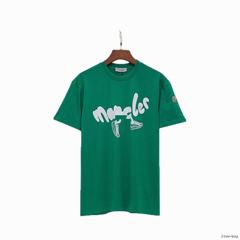 Moncler Graffiti Casual Style Green Short-sleeve T-shirt
