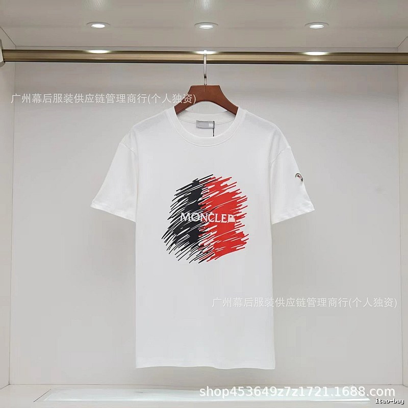 Moncler Graffiti Casual Style White Short-sleeve T-shirt