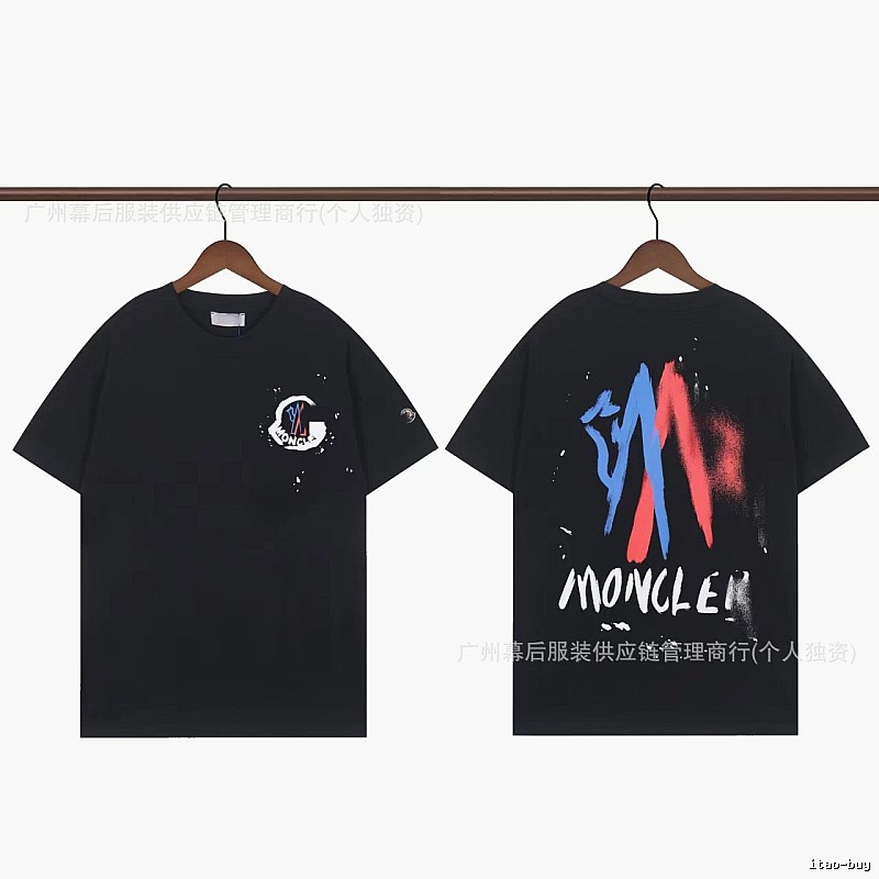 Moncler Graffiti Street Style Black T-Shirt