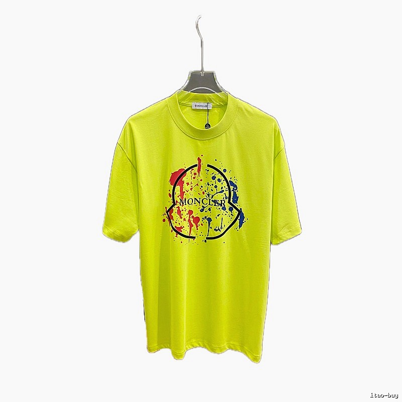 Moncler graffiti-style fluorescent green T-shirt