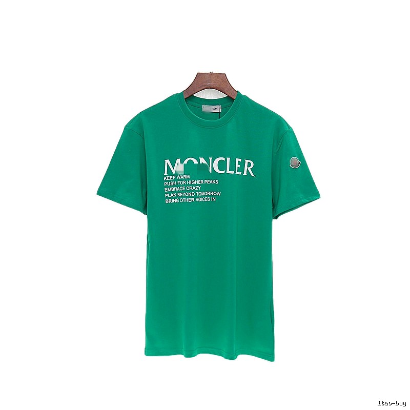 Moncler Letter Print Casual Green Short-sleeve T-shirt
