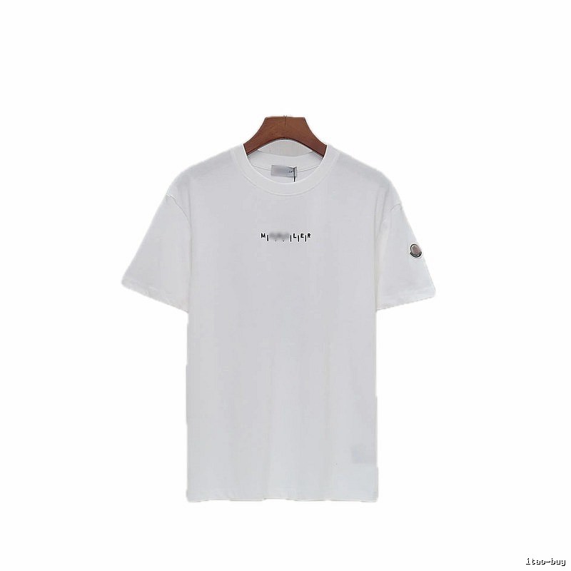 Moncler Letter Print Minimalist Style White T-Shirt
