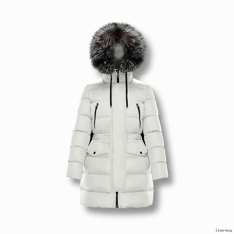 Moncler long fashion white down jacket