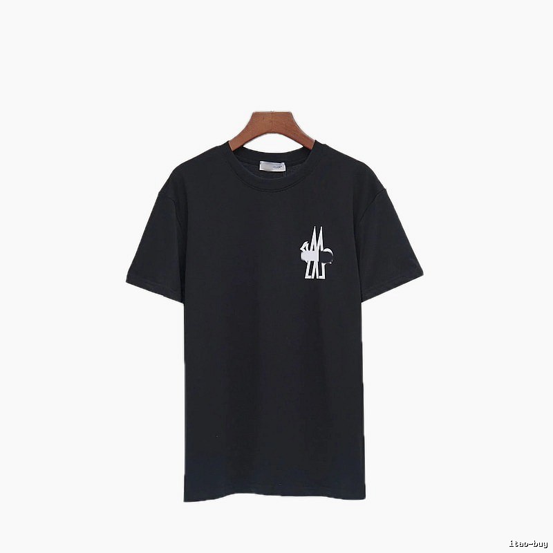 Moncler Print Collection Casual Style Black T-Shirt