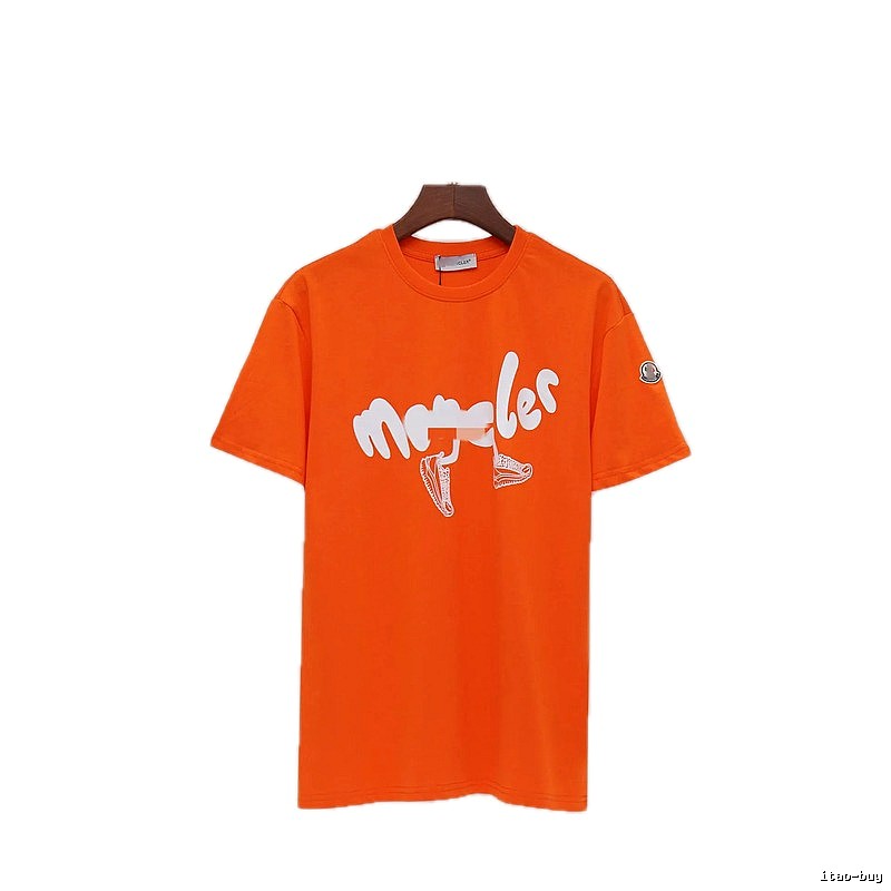 Moncler Printed Casual-style Orange Short-sleeve T-shirt