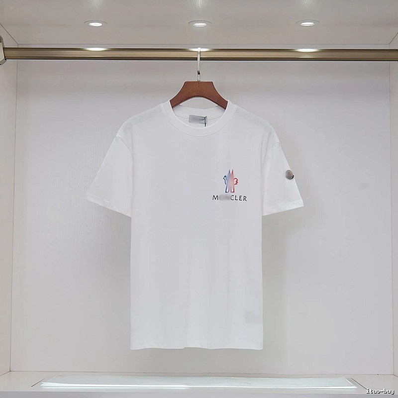 Moncler Printed Casual Style White Short-sleeve T-shirt