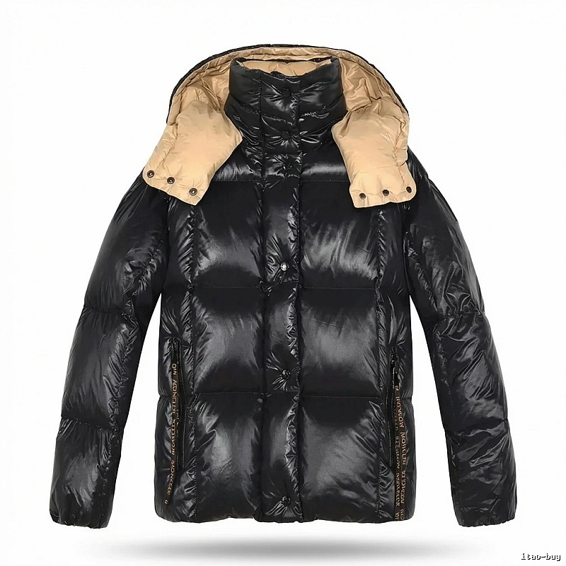Moncler shiny and stylish black down jacket