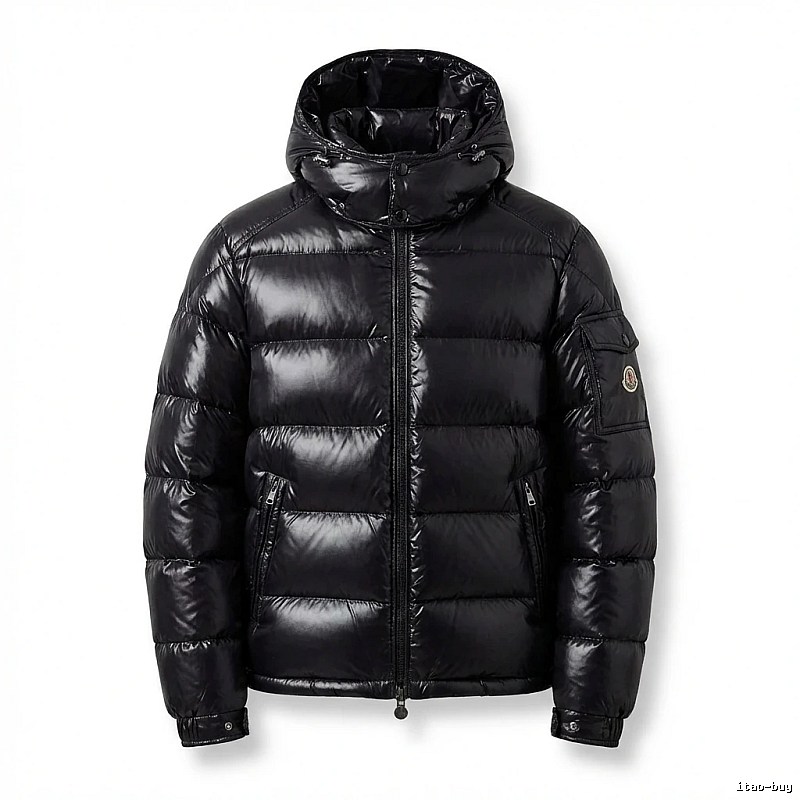 Moncler shiny black down jacket