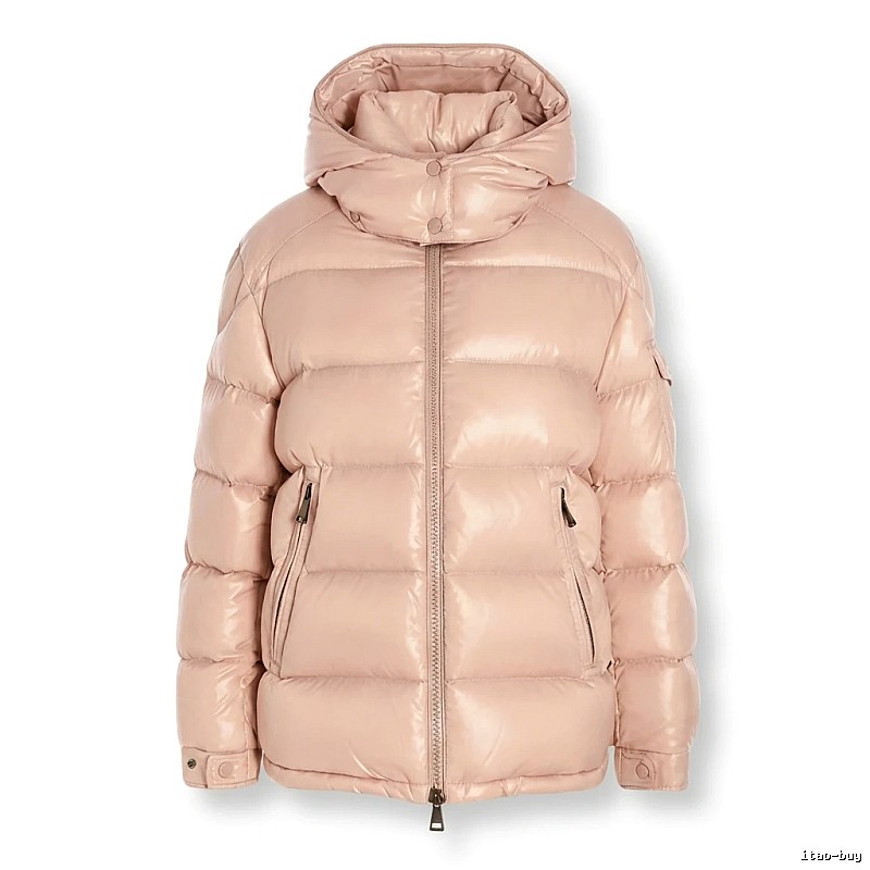 Moncler shiny casual pink down jacket