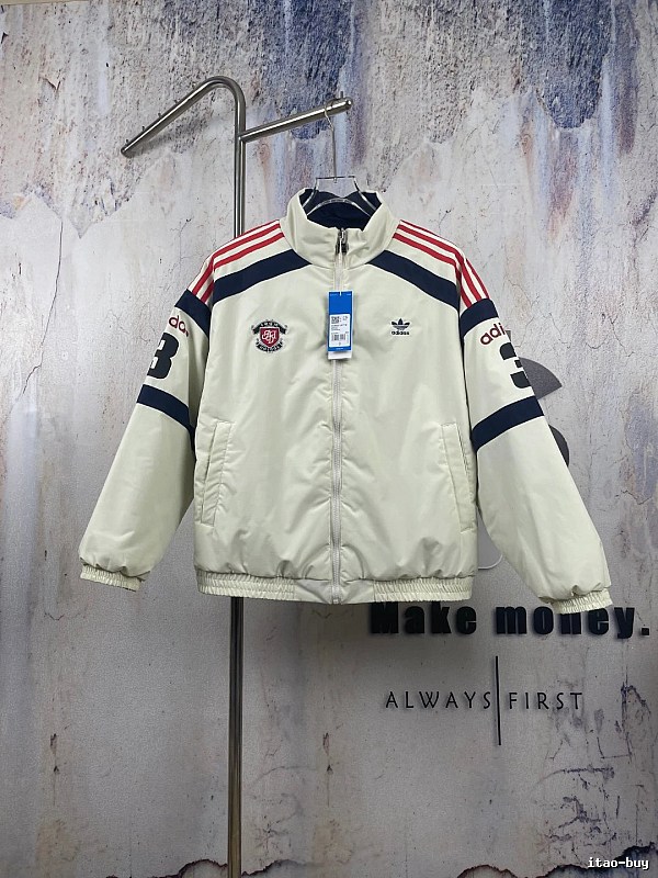 Motorsport Jacket in Cream with striped sleeves - Adidas