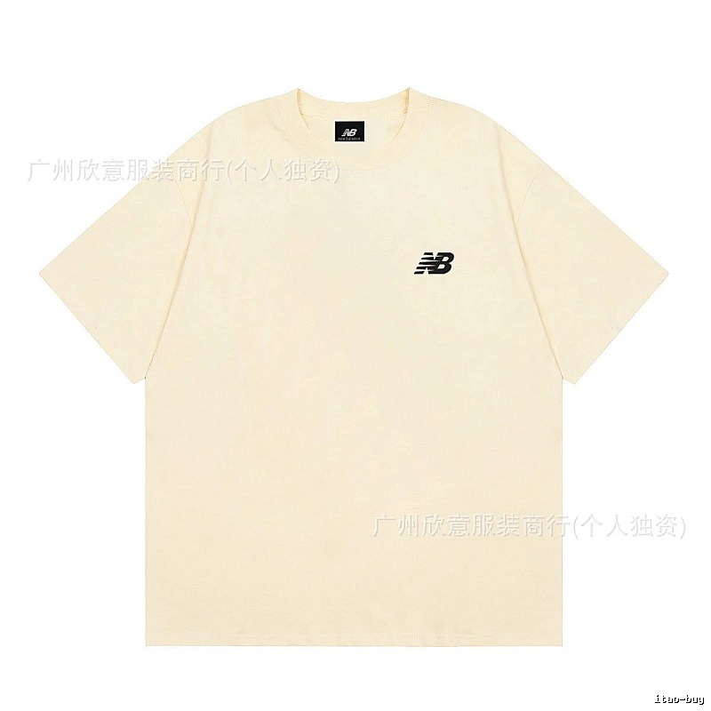 New Balance Casual Minimalist Beige Short-sleeve T-shirt