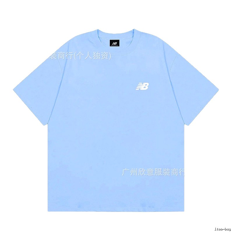 New Balance Classic Minimalist Style Light Blue Short-sleeve T-shirt