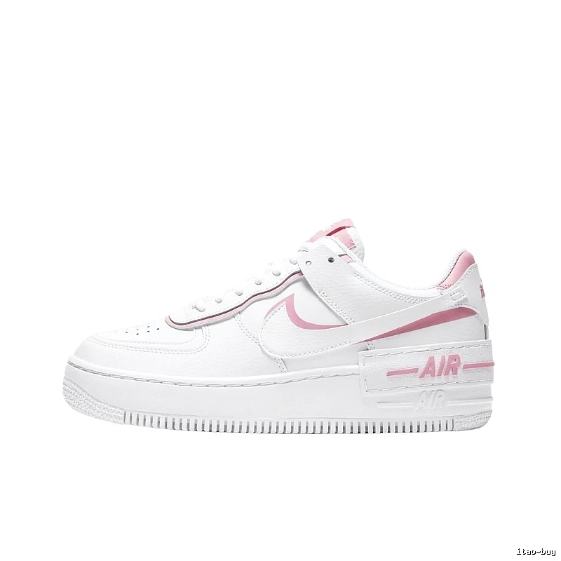 Nike Air Force 1 white and pink sports shoes