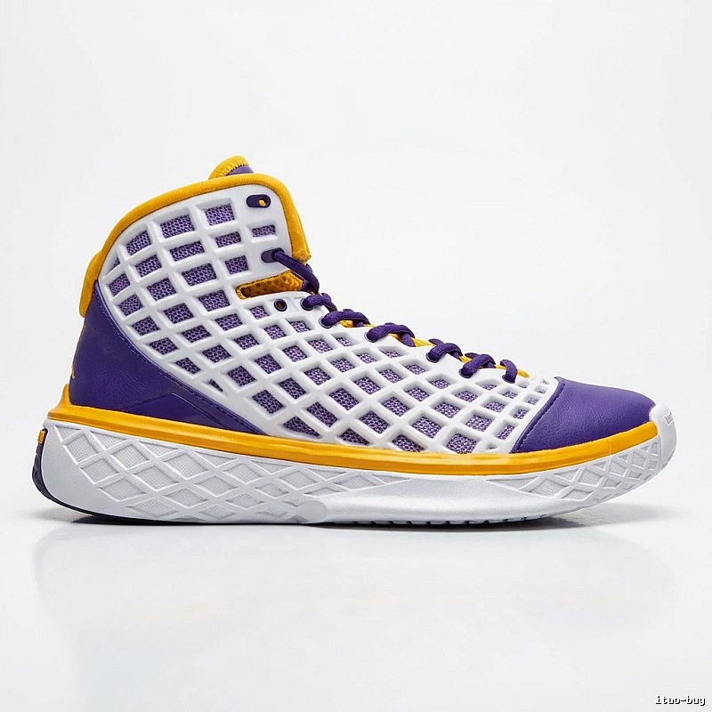 Nike retro purple-yellow-white basketball shoes