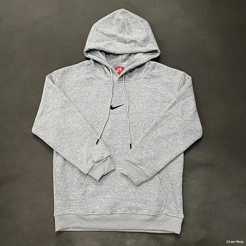 Nike Small-Logo Detail Gray Zip Hoodie Statement Graphic Swoosh