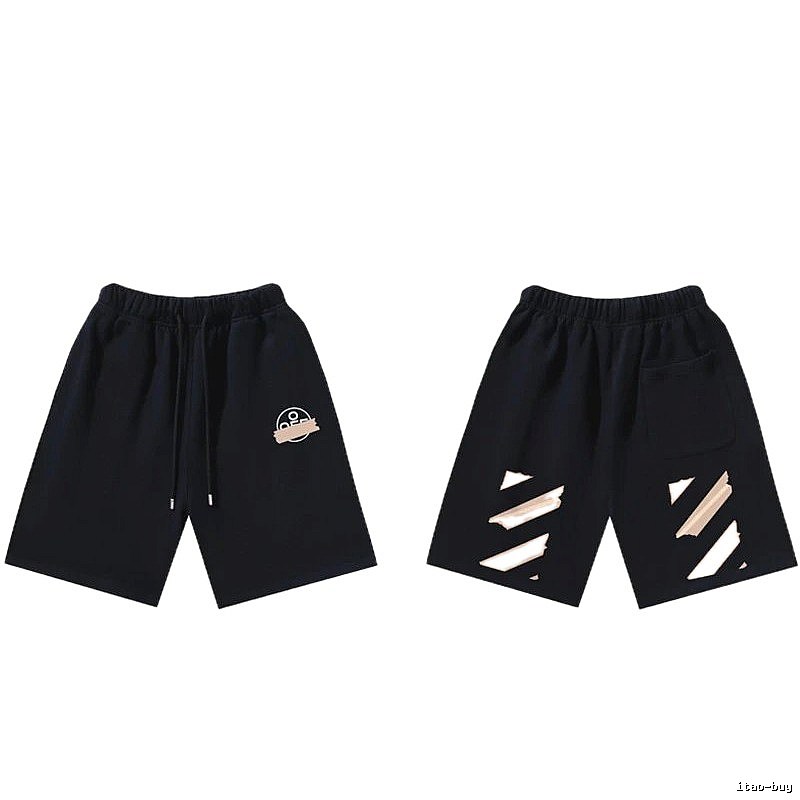 Off-White 019 Style Cool Black Shorts