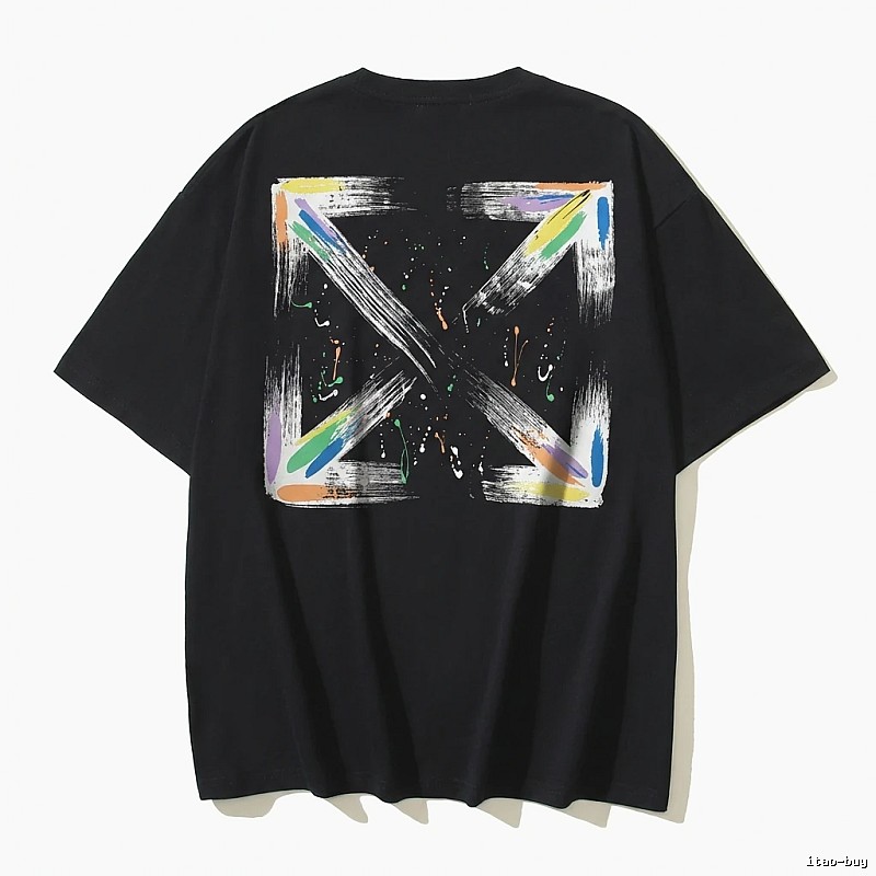 Off-White graffiti-style black T-shirt