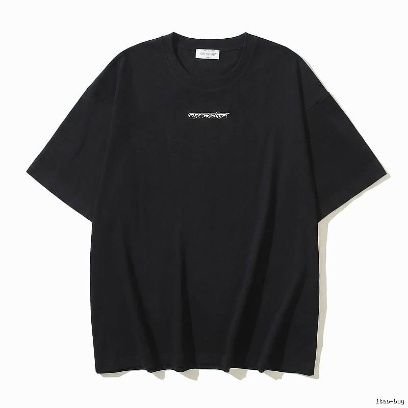Off-White minimalist style black T-shirt
