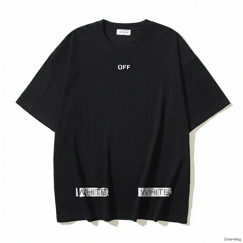 Off-White minimalist style black T-shirt