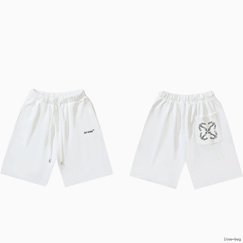Off-White minimalist style white shorts
