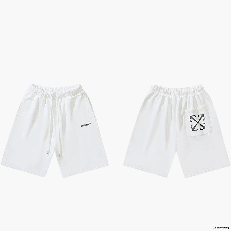 Off-White minimalist style white shorts