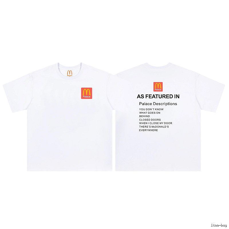 Palace x McDonald's Co-branded Street Style White T-shirt