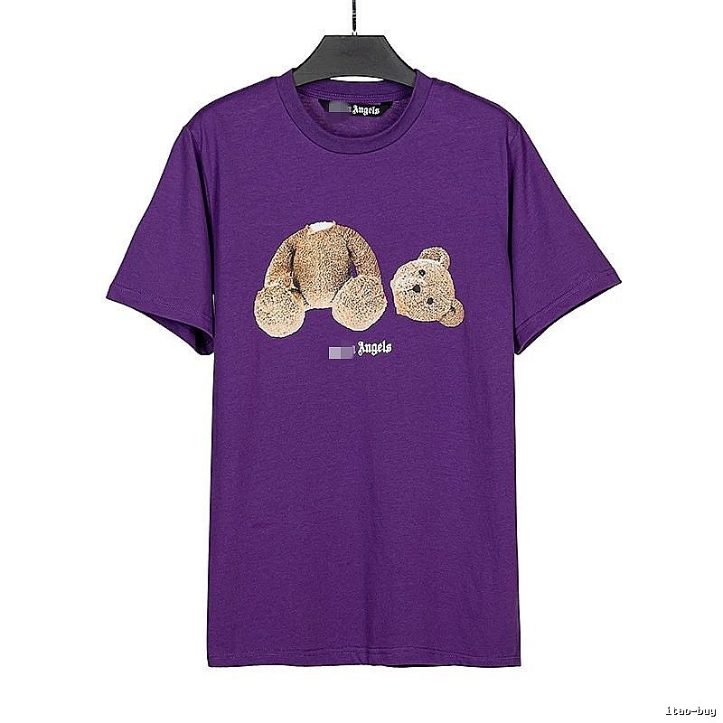 Palm Angels Monogram Bear graphic T-shirt White Colorful Bear for Casual Outfits